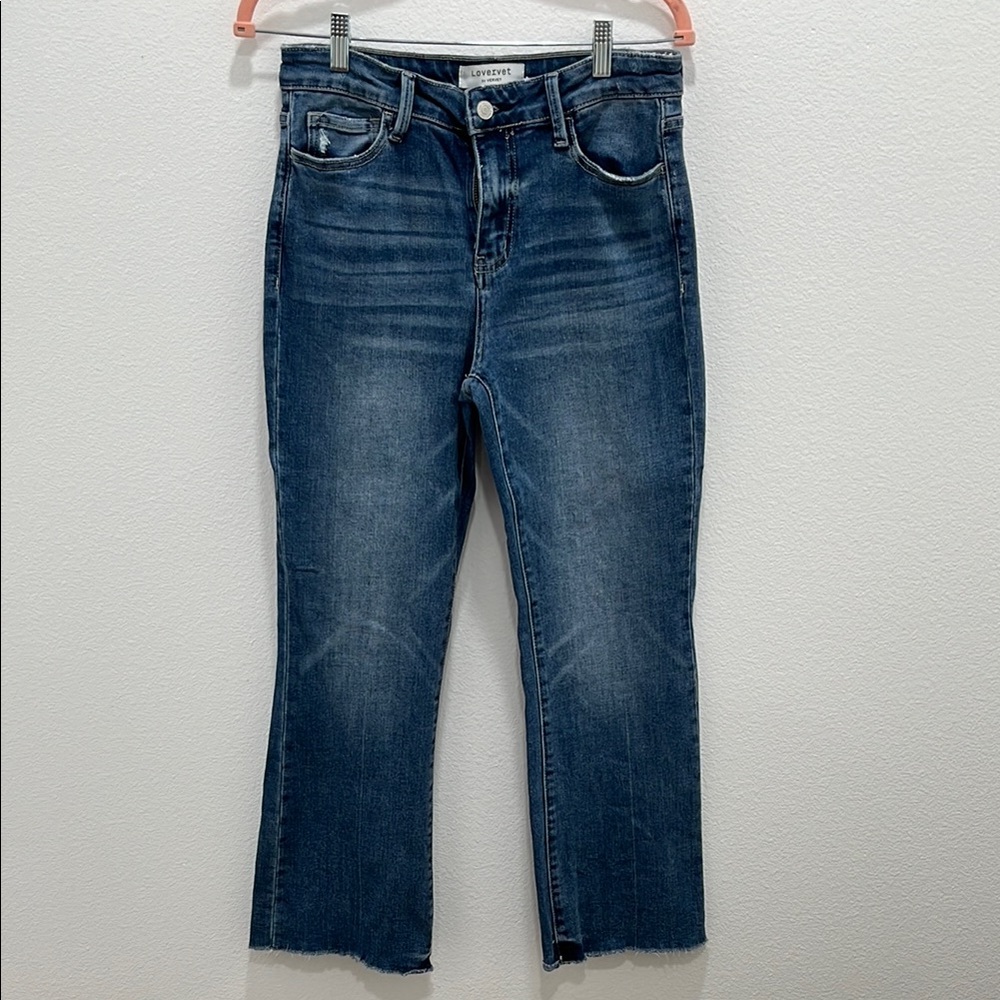 VERVET BY FLYING MONKEY Blue Ankle Cropped Jeans